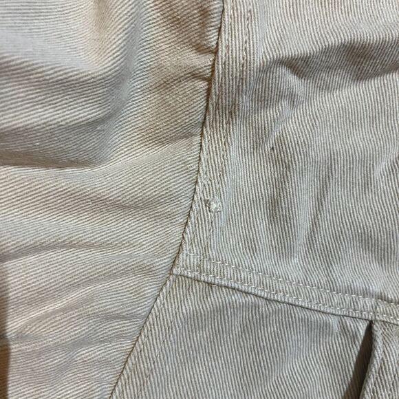 Hayden LA Women's Cropped Denim Jacket Tan Beige Button Up Size L Large - Picture 3 of 9